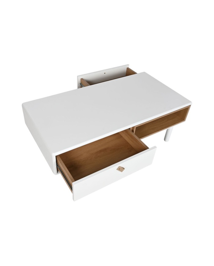 Tavolino da Caffè Home ESPRIT Bianco Naturale Poliuretano Legno MDF 120 x 60 x 40 cm