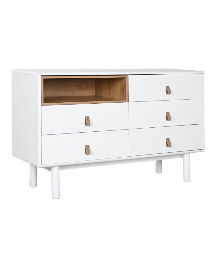 Cassettiera Home ESPRIT Bianco Naturale polipropilene Legno MDF 120 x 40 x 75 cm Cassettiera Home ESPRIT Bianco Naturale polipropilene Legno MDF 120 x 40 x 75 cm