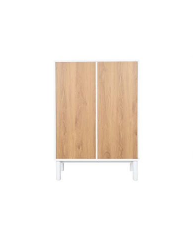Cassettiera Home ESPRIT Bianco Naturale polipropilene Legno MDF 80 x 40 x 117 cm