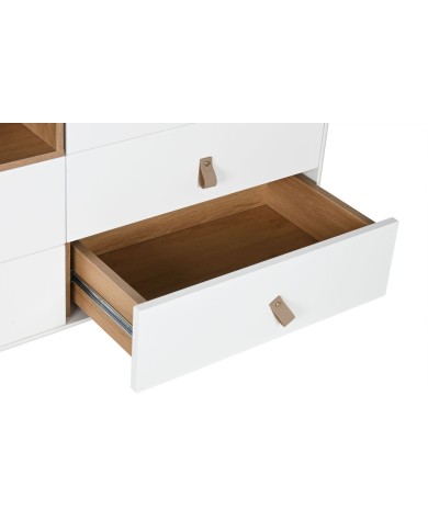 Cassettiera Home ESPRIT Bianco Naturale polipropilene Legno MDF 120 x 40 x 75 cm