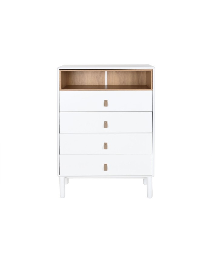 Cassettiera Home ESPRIT Bianco Naturale polipropilene Legno MDF 80 x 40 x 117 cm Cassettiera Home ESPRIT Bianco Naturale polipropilene Legno MDF 80 x 40 x 117 cm