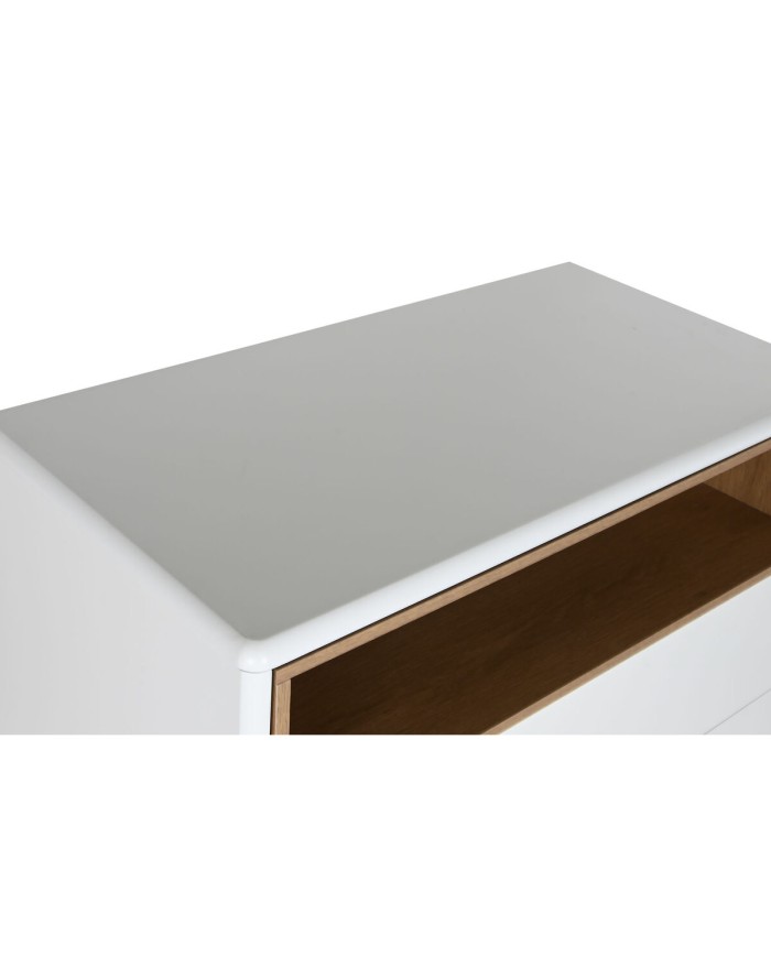 Cassettiera Home ESPRIT Bianco Naturale polipropilene Legno MDF 80 x 40 x 117 cm Cassettiera Home ESPRIT Bianco Naturale polipropilene Legno MDF 80 x 40 x 117 cm