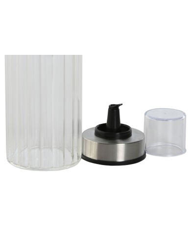 Set olio e aceto Home ESPRIT Trasparente Naturale Bambù Cristallo 18,5 x 9,3 x 24 cm