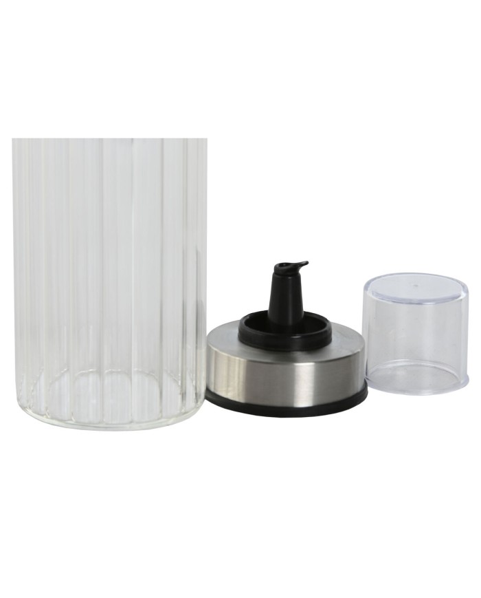 Set olio e aceto Home ESPRIT Trasparente Naturale Bambù Cristallo 18,5 x 9,3 x 24 cm