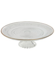 Piatto da pranzo Home ESPRIT Trasparente Dorato Cristallo 29 x 29 x 9,2 cm
