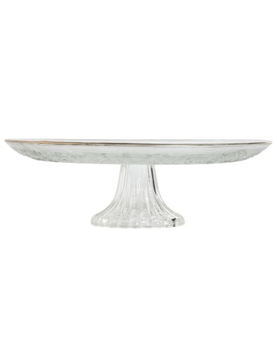 Piatto da pranzo Home ESPRIT Trasparente Dorato Cristallo 29 x 29 x 9,2 cm