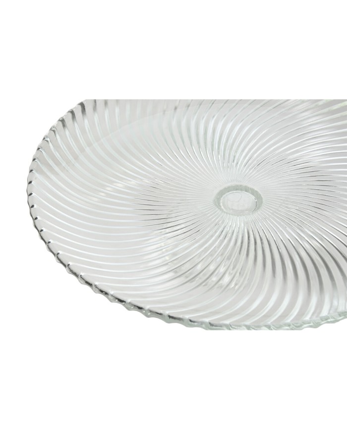 Piatto da pranzo Home ESPRIT Trasparente Cristallo 31 x 31 x 9,5 cm