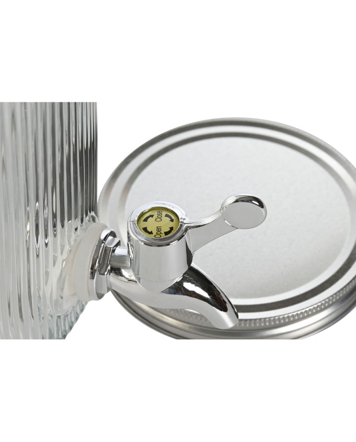 Dispenser di Acqua Home ESPRIT Trasparente Metallo Silicone Cristallo ABS 15 x 20 x 23 cm