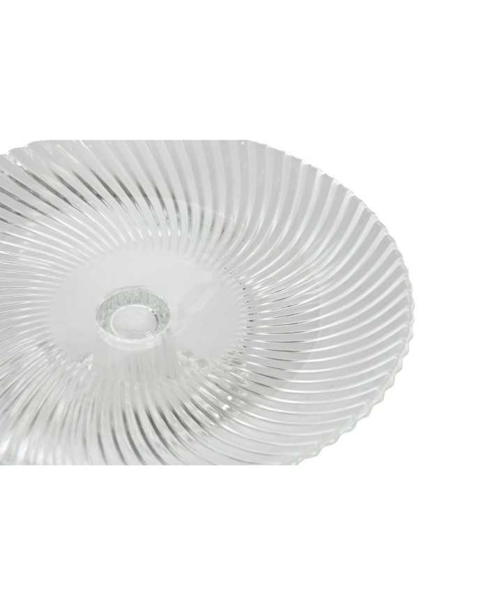 Piatto da pranzo Home ESPRIT Trasparente Cristallo 20,5 x 20,5 x 7,5 cm