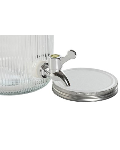 Dispenser di Acqua Home ESPRIT Trasparente Metallo Silicone Cristallo ABS 15 x 20 x 23 cm