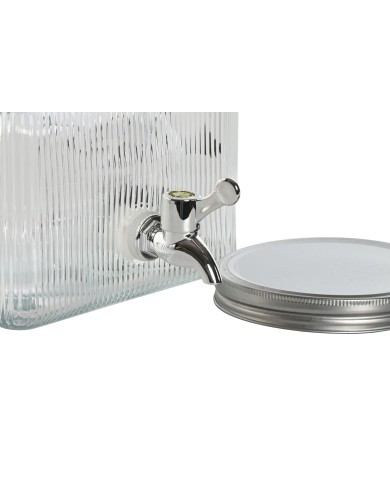 Dispenser di Acqua Home ESPRIT Trasparente Metallo Silicone Cristallo ABS 3,5 L 19 x 25 x 16 cm