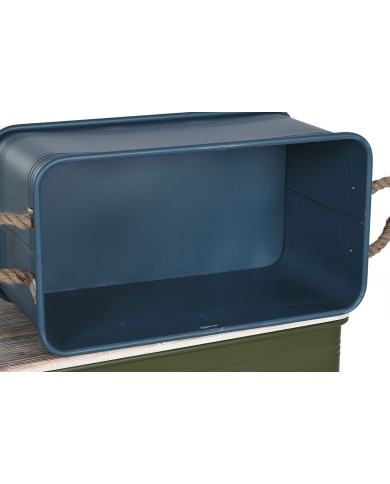 Set di Bauli Home ESPRIT Metallo Legno di abete 68 x 36 x 33 cm (3 Unità)