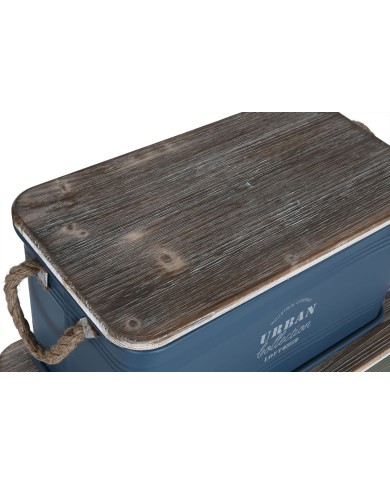 Set di Bauli Home ESPRIT Metallo Legno di abete 68 x 36 x 33 cm (3 Unità)