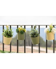 Vaso Home ESPRIT Giallo Verde Ambra Rosa chiaro Metallo 11,5 x 11,5 x 21 cm (3 Unità)