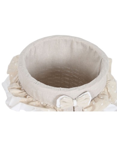 Cesto per i Panni Sporchi Home ESPRIT Bianco Beige vimini Shabby Chic 45 x 45 x 68 cm 4 Pezzi