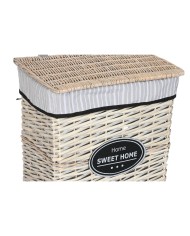Cesto per i Panni Sporchi Home ESPRIT Bianco Marrone Nero Grigio Naturale vimini Shabby Chic 47 x 35 x 55 cm 5 Pezzi