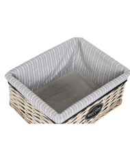 Cesto per i Panni Sporchi Home ESPRIT Bianco Marrone Nero Grigio Naturale vimini Shabby Chic 47 x 35 x 55 cm 5 Pezzi