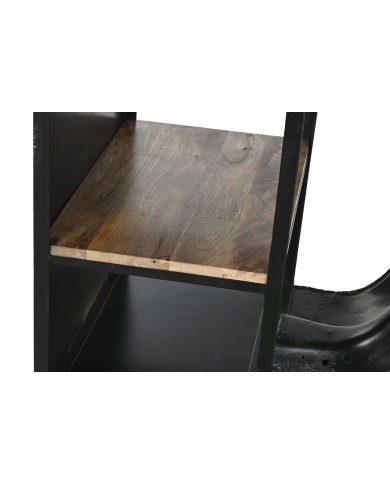 Tavolo aggiuntivo Home ESPRIT Marrone Nero Ferro Legno di mango 116 x 72 x 110 cm