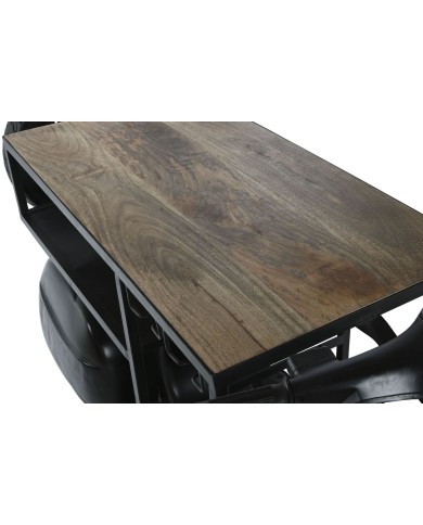 Portabottiglie Home ESPRIT Marrone Nero Ferro Legno di mango 195 x 70 x 106 cm