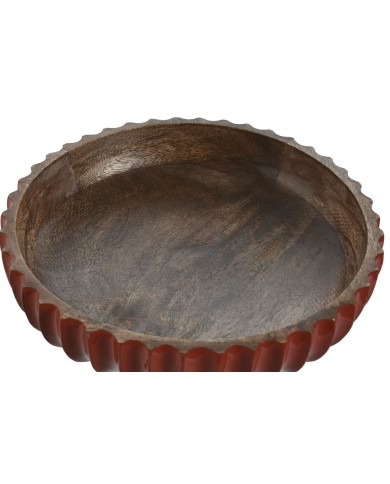 Centrotavola Home ESPRIT Giallo Verde Corallo Coloniale 25 x 25 x 9 cm (3 Unità)