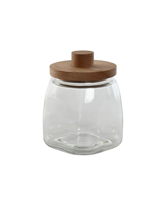 Barattolo Home ESPRIT Trasparente Naturale Silicone Cristallo legno di faggio 1,9 L Barattolo Home ESPRIT Trasparente Naturale Silicone Cristallo legno di faggio 1,9 L