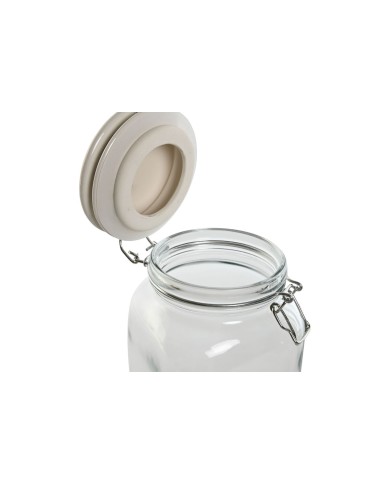 Set di 4 Barattoli Home ESPRIT Azzurro Bianco Metallo Silicone Cristallo Gres 800 ml 1 L 1,5 L 2,2 L 4 Pezzi