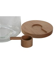 Barattolo Home ESPRIT Trasparente Naturale Silicone Cristallo legno di faggio 1,9 L Barattolo Home ESPRIT Trasparente Naturale Silicone Cristallo legno di faggio 1,9 L