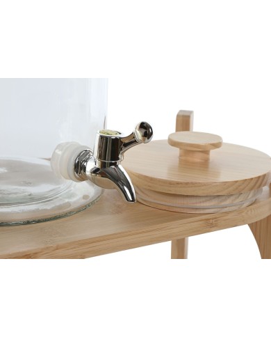Dispenser di bevande Home ESPRIT Silicone Bambù Cristallo Plastica 5,5 L 37 x 25 x 46 cm