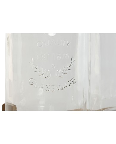 Dispenser di bevande Home ESPRIT Silicone Bambù Cristallo Plastica 5,5 L 37 x 25 x 46 cm