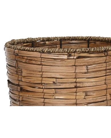 Set di vasi da fiori Home ESPRIT Marrone Metallo Rattan Tropicale 31 x 31 x 27 cm Set di vasi da fiori Home ESPRIT Marrone Metallo Rattan Tropicale 31 x 31 x 27 cm