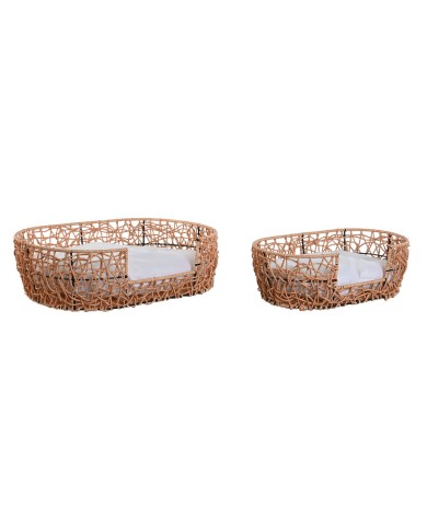 Letto per animali domestici Home ESPRIT Bianco Marrone Chiaro Metallo rattan sintetico 50 x 35 x 14 cm (2 Pezzi) Letto per animali domestici Home ESPRIT Bianco Marrone Chiaro Metallo rattan sintetico 50 x 35 x 14 cm (2 Pezzi)