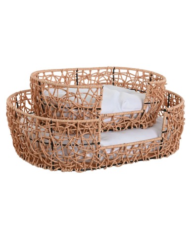 Letto per animali domestici Home ESPRIT Bianco Marrone Chiaro Metallo rattan sintetico 50 x 35 x 14 cm (2 Pezzi) Letto per animali domestici Home ESPRIT Bianco Marrone Chiaro Metallo rattan sintetico 50 x 35 x 14 cm (2 Pezzi)