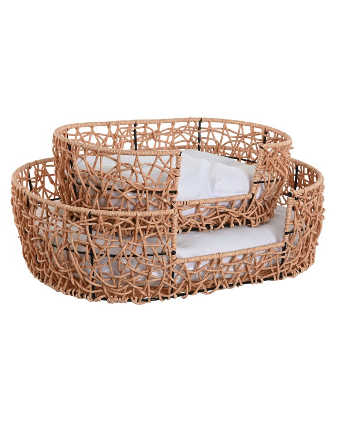Letto per animali domestici Home ESPRIT Bianco Marrone Chiaro Metallo rattan sintetico 50 x 35 x 14 cm (2 Pezzi) Letto per animali domestici Home ESPRIT Bianco Marrone Chiaro Metallo rattan sintetico 50 x 35 x 14 cm (2 Pezzi)