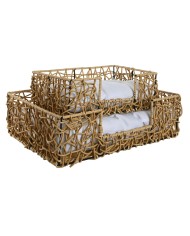 Letto per animali domestici Home ESPRIT Bianco Marrone Chiaro Metallo rattan sintetico 50 x 35 x 14 cm (2 Pezzi) Letto per animali domestici Home ESPRIT Bianco Marrone Chiaro Metallo rattan sintetico 50 x 35 x 14 cm (2 Pezzi)