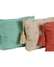 Necessaire da Viaggio Home ESPRIT Verde Beige Corallo 25 x 5 x 20 cm (3 Unità)