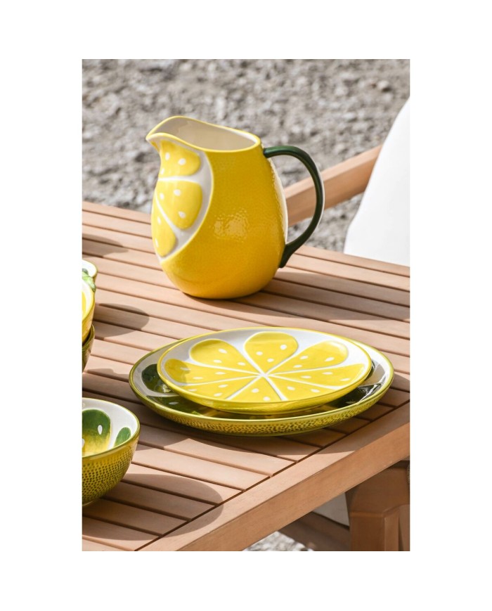 Piatto da pranzo Home ESPRIT Giallo Verde Gres Limone 22,5 x 22,5 x 2,5 cm (2 Unità) Piatto da pranzo Home ESPRIT Giallo Verde Gres Limone 22,5 x 22,5 x 2,5 cm (2 Unità)