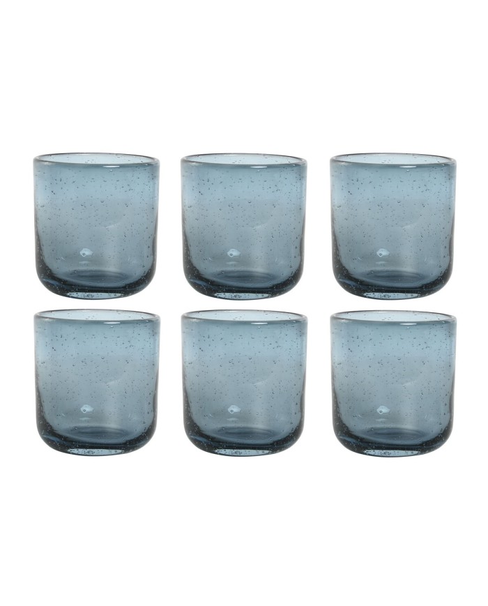 Set di Bicchieri Home ESPRIT Azzurro Cristallo 320 ml (6 Unità)