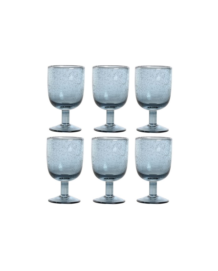 Set di Bicchieri Home ESPRIT Azzurro Cristallo 300 ml 8 x 8 x 14 cm (6 Unità)