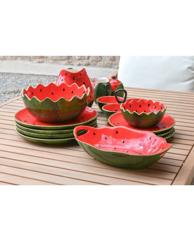 Ciotola per Aperitivi Home ESPRIT Rosso Verde Gres Anguria 30 x 19,5 x 7,5 cm Ciotola per Aperitivi Home ESPRIT Rosso Verde Gres Anguria 30 x 19,5 x 7,5 cm