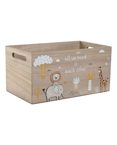 Scatola Decorativa Home ESPRIT Multicolore Naturale Legno MDF 36 x 21 x 18 cm