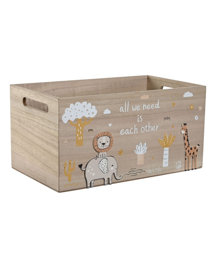 Scatola Decorativa Home ESPRIT Multicolore Naturale Legno MDF 36 x 21 x 18 cm