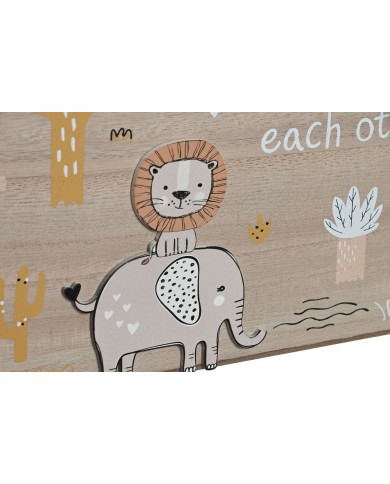 Scatola Decorativa Home ESPRIT Multicolore Naturale Legno MDF 36 x 21 x 18 cm