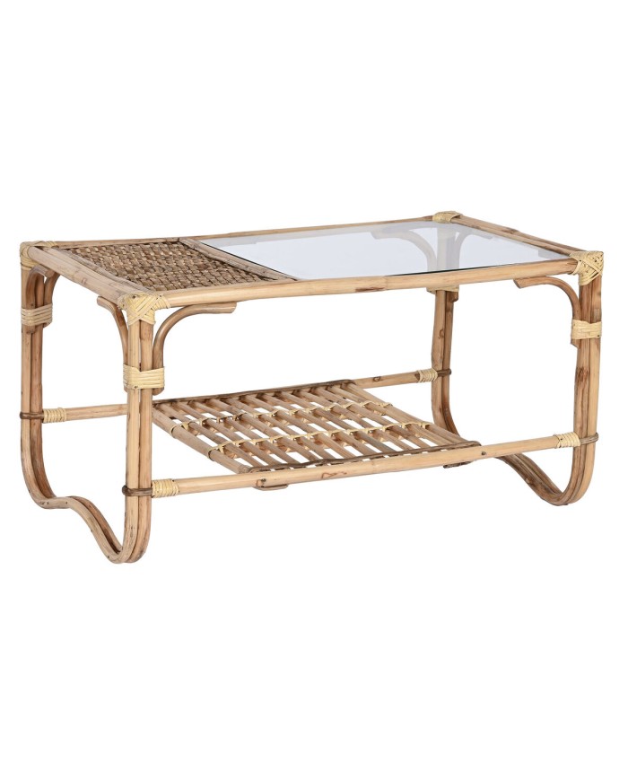 Tavolino da Caffè Home ESPRIT Naturale Bambù Rattan 76 x 46 x 40 cm