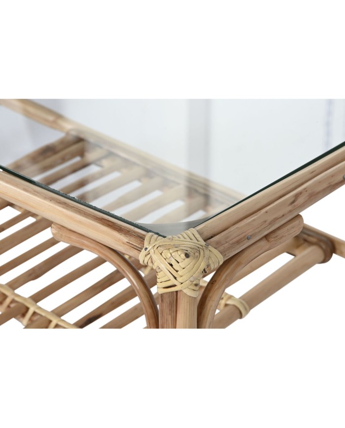 Tavolino da Caffè Home ESPRIT Naturale Bambù Rattan 76 x 46 x 40 cm