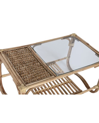 Tavolino da Caffè Home ESPRIT Naturale Bambù Rattan 76 x 46 x 40 cm