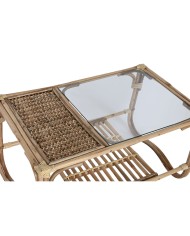 Tavolino da Caffè Home ESPRIT Naturale Bambù Rattan 76 x 46 x 40 cm