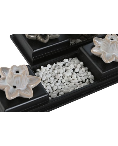 Bruciatore Home ESPRIT Ceramica Legno MDF Buddha 24 x 8 x 14 cm (2 Unità)