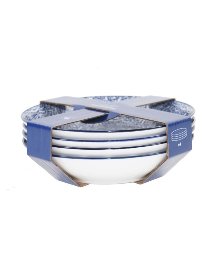 Set di piatti Home ESPRIT Azzurro Bianco Porcellana 20 x 20 x 4 cm