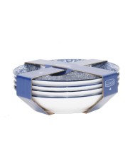 Set di piatti Home ESPRIT Azzurro Bianco Porcellana 20 x 20 x 4 cm