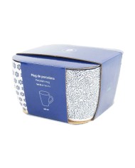 Set di 4 Tazze Mug Home ESPRIT Azzurro Bianco Porcellana 340 ml